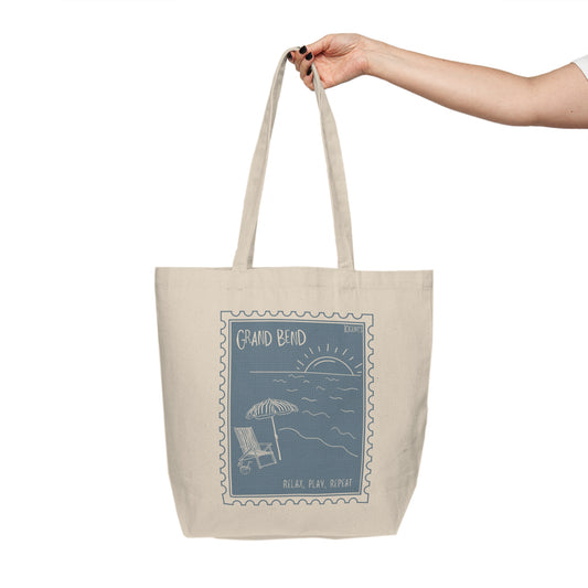 Grand Bend Postage/Send Me to GB Canvas Shopping Tote - Beach Lover's Eco Bag
